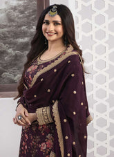 Purple Colour Salwar Suit Looking Lovely